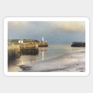 Maryport Harbour Entrance At Low Tide Sticker